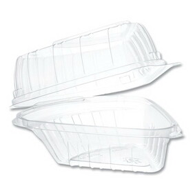 Dart C54HT1 Showtime Clear Hinged Containers, Pie Wedge, 6 2/3 oz, Plastic, 125/PK, 2 PK/CT