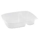 Dart DCCC55UT3 StayLock Clear Hinged Lid Containers, 3-Compartment, 8.6 x 9 x 3, Clear, 100/Packs, 2 Packs/Carton