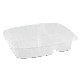 Dart DCCC55UT3 StayLock Clear Hinged Lid Containers, 3-Compartment, 8.6 x 9 x 3, Clear, Plastic, 100/Packs, 2 Packs/Carton