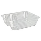Dart DCCC56NT2 ClearPac Small Nacho Tray, 2-Compartments, 5 x 6 x 1.5, Clear, 125/Bag, 2 Bags/Carton