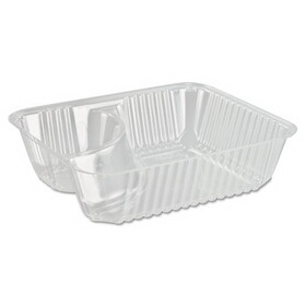 Dart DCCC56NT2 ClearPac Small Nacho Tray, 2-Compartments, 5 x 6 x 1.5, Clear, Plastic, 125/Bag, 2 Bags/Carton