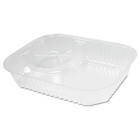 Dart DCCC68NT2 ClearPac Large Nacho Tray, 2-Compartments, 3.3 oz, 6.2 x 6.2 x 1.6, Clear, 500/Carton