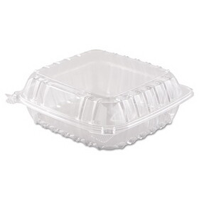 Dart DCCC90PST1 ClearSeal Hinged-Lid Plastic Containers, 8.3 x 8.3 x 3, Clear, Plastic, 250/Carton