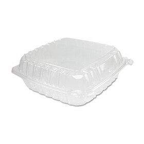 Dart DCCC95PST1 ClearSeal Hinged-Lid Plastic Containers, 9.3 x 8.8 x 3, Clear, Plastic, 100/Bag, 2 Bags/Carton