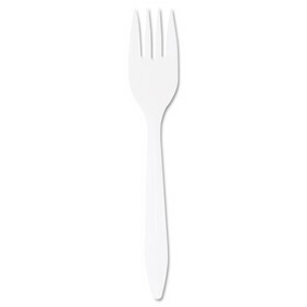 Dart DCCF6BW Style Setter Mediumweight Plastic Forks, White, 1000/carton