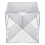 Deflect-O DEF350201 Desk Cube With X Dividers, Clear Plastic, 6 X 6 X 6
