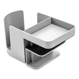deflecto DEF400000 Standing Desk Cup Holder Organizer, Two Sections, 3.94 x 7.04 x 3.54, Gray