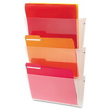 Deflect-O DEF63601RT Unbreakable Wall File Set, Letter, Three Pocket, Clear