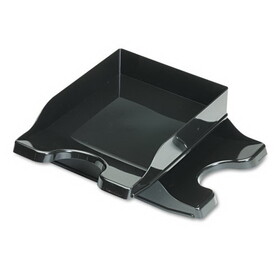 DEFLECTO CORPORATION DEF63904 Docutray Multi-Directional Stacking Tray Set, Two Tier, Polystyrene, Black