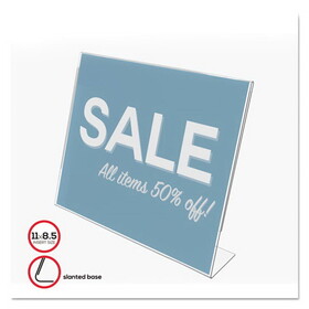 DEFLECTO CORPORATION DEF66701 Classic Image Slanted Sign Holder, Landscaped, 11 x 8.5 Insert, Clear