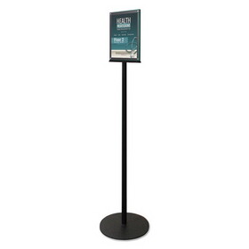 Deflecto DEF692056 Double-Sided Magnetic Sign Display, 8.5 x 11 Insert, 56" Tall, Clear/Black