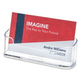 Deflecto DEF70101 Horizontal Business Card Holder, Holds 50 Cards, 3.88 x 1.38 x 1.81, Plastic, Clear