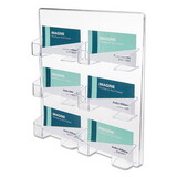 DEFLECTO CORPORATION DEF70601 Six-Pocket Wall Mount Business Card Holder, Holds 480 2 X 3 1/2 Cards, Clear