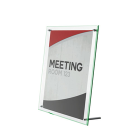 Deflecto DEF799693 Superior Image Beveled Edge Sign Holder, Letter Insert, Clear/Green-Tinted Edges