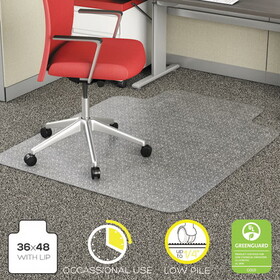 Deflecto CM11112COM EconoMat Occasional Use Chair Mat, Low Pile Carpet, Roll, 36 x 48, Lipped, Clear