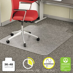 DEFLECTO CORPORATION DEFCM11112 Economat Occasional Use Chair Mat For Low Pile, 36 X 48 W/lip, Clear
