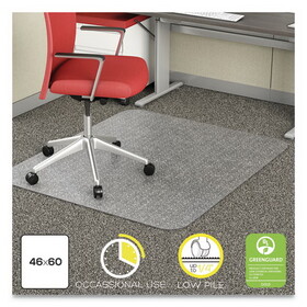 Deflecto DEFCM11442FCOM EconoMat Occasional Use Chair Mat, Low Pile Carpet, Roll, 46 x 60, Rectangle, Clear