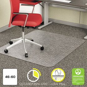 DEFLECTO CORPORATION DEFCM11442F Economat Occasional Use Chair Mat For Low Pile, 46 X 60, Clear