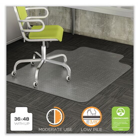 Deflecto CM13113COM DuraMat Moderate Use Chair Mat, Low Pile Carpet, Roll, 36 x 48, Lipped, Clear