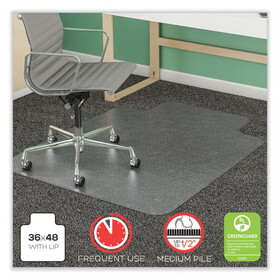 Deflecto DEFCM14113COM SuperMat Frequent Use Chair Mat, Med Pile Carpet, Roll, 36 x 48, Lipped, Clear
