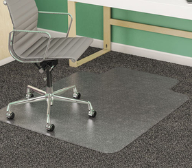 Deflecto DEFCM14113 SuperMat Frequent Use Chair Mat, Med Pile Carpet, Flat, 36 x 48, Lipped, Clear