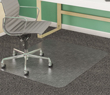 Deflecto DEFCM14243 SuperMat Frequent Use Chair Mat, Med Pile Carpet, 45 x 53, Beveled Rectangle, Clear