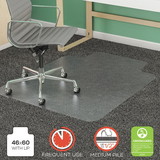 Deflecto CM14432F SuperMat Frequent Use Chair Mat for Medium Pile Carpet, 46 x 60, Wide Lipped, Clear