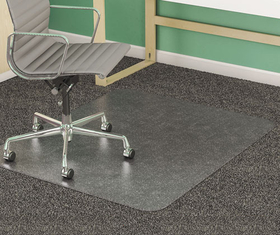 Deflect-O DEFCM14443F Supermat Frequent Use Chair Mat, Medium Pile Carpet, Beveled, 46 X 60, Clear