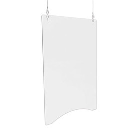 deflecto DEFPBCHA2436 Hanging Barrier, 23.75" x 35.75", Acrylic, Clear, 2/Carton