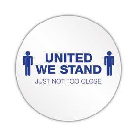 deflecto DEFPSDD20UWS50 Personal Spacing Discs, United We Stand, 20" dia, White/Blue, 50/Carton