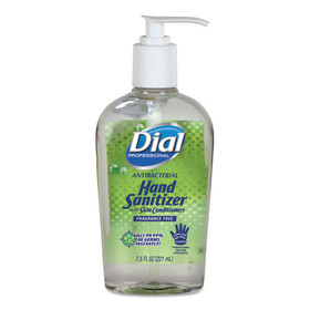 Dial Professional DIA01585 Antibacterial with Moisturizers Gel Hand Sanitizer, 7.5 oz Pump Bottle, Fragrance-Free, 12/Carton