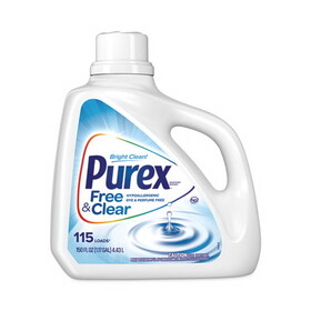 Purex DIA 05020 Free and Clear Liquid Laundry Detergent, Unscented, 150 oz Bottle, 4/Carton