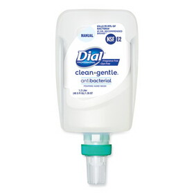 Dial Professional DIA32100CT Clean+Gentle Antibacterial Foaming Hand Wash Refill for FIT Manual Dispenser, Fragrance Free, 1.2 L, 3/Carton
