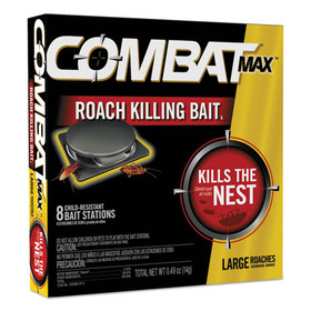 Combat DIA51913 Roach Bait Insecticide, 0.49 oz Bait, 8/Pack, 12 Packs/Carton