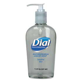 Dial Professional DIA82834 Antibacterial Liquid Hand Soap for Sensitive Skin, Floral, 7.5 oz Pump, 12/Carton