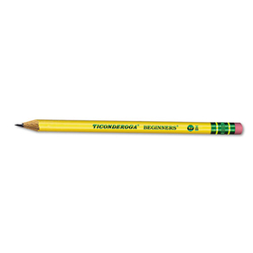 Dixon DIX13308 Ticonderoga Beginners Wood Pencil W/eraser, Hb #2, Yellow, Dozen
