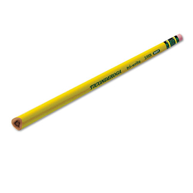 Dixon Ticonderoga DIX13856 Tri-Write Triangular Pencil, HB (#2), Black Lead, Yellow Barrel, Dozen