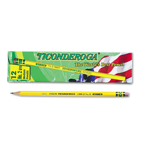 Ticonderoga DIX13885 Pencils, F (#2.5), Black Lead, Yellow Barrel, Dozen
