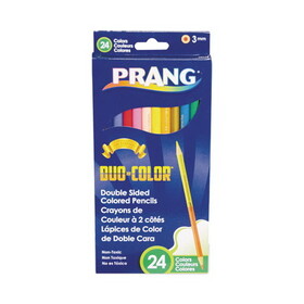 Prang DIX22112 Duo-Color Colored Pencil Sets, 3 mm, 2B (#1), Assorted Lead/Barrel Colors, Dozen
