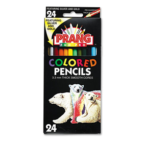 Prang DIX22240 Colored Woodcase Pencils, 3.3 Mm, 24 Assorted Colors/set