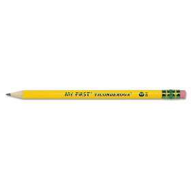 Ticonderoga DIX33312 My First Woodcase Pencil with Eraser, HB (#2), Black Lead, Yellow Barrel, Dozen