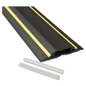 D-Line DLNFC83H Medium-Duty Floor Cable Cover, 3.25 x 0.5 x 6 ft, Black with Yellow Stripe