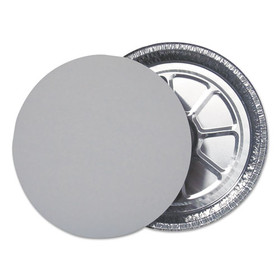 Durable Packaging DPK29030L250 Aluminum Round Containers with Board Lid, 9" Diameter x 1.94"h, Silver, 250/Carton