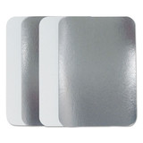 Durable Packaging DPKL250500 Flat Board Lids, For 2.25 lb Oblong Pans, Silver, 500 /Carton
