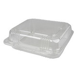 Durable Packaging PXT880 Plastic Clear Hinged Containers, 8 x 8, 50 oz, Clear, 250/Carton