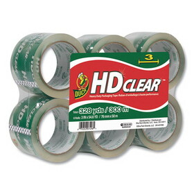 Duck DUC0007496 Heavy-Duty Carton Packaging Tape, 3" X 55yds, Clear, 6/pack