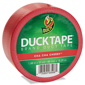 Duck DUC1265014 Colored Duct Tape, 9 Mil, 1.88" X 20 Yds, 3" Core, Red