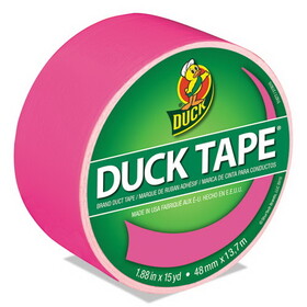 Duck DUC1265016 Colored Duct Tape, 9 Mil, 1.88" X 15 Yds, 3" Core, Neon Pink