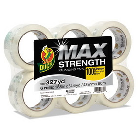 Duck DUC241513 MAX Packaging Tape, 3" Core, 1.88" x 54.6 yds, Crystal Clear, 6/Pack