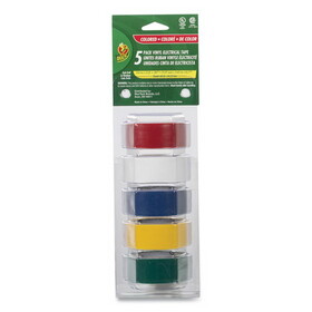 Duck 280303 Electrical Tape, 1" Core, 0.75" x 12 ft, Assorted Colors, 5/Pack